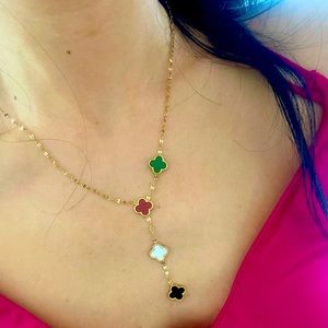 Van cliff inspired four leaf clover necklace